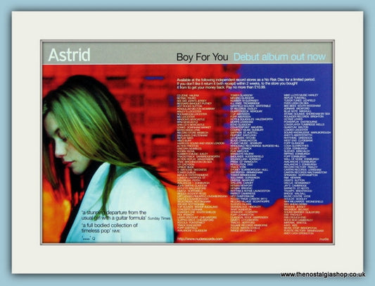 Astrid. Boy For You. Original Advert 1998 (ref AD1901)