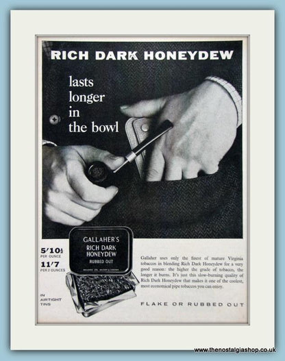 Gallaher's Honey Dew Tobacco Set Of 3 Original Adverts 1963 (ref AD6085)