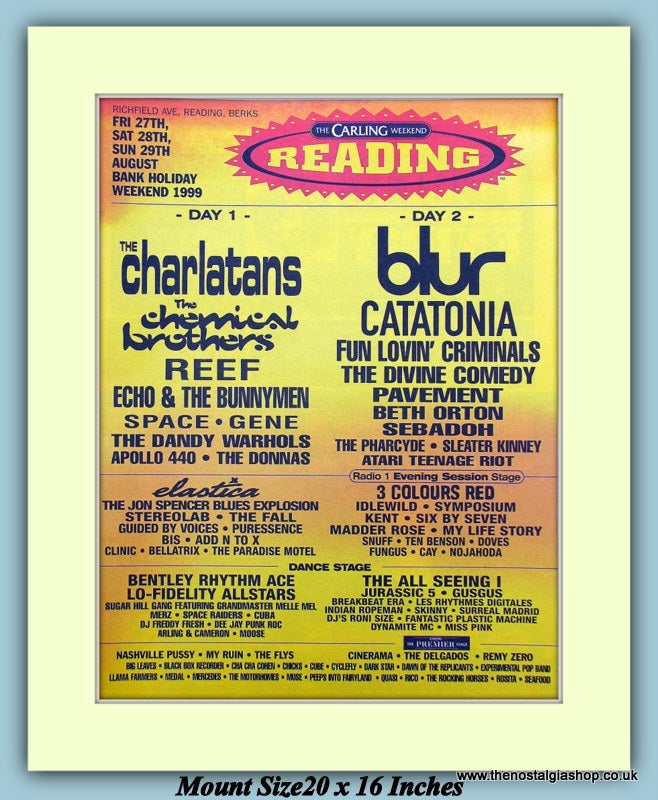 Reading Festival 1999 Original Advert (ref AD9002)
