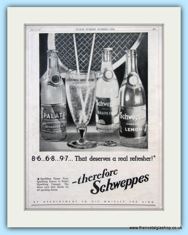 Schweppes Fruit Drinks Original Advert 1933 (ref AD4975)