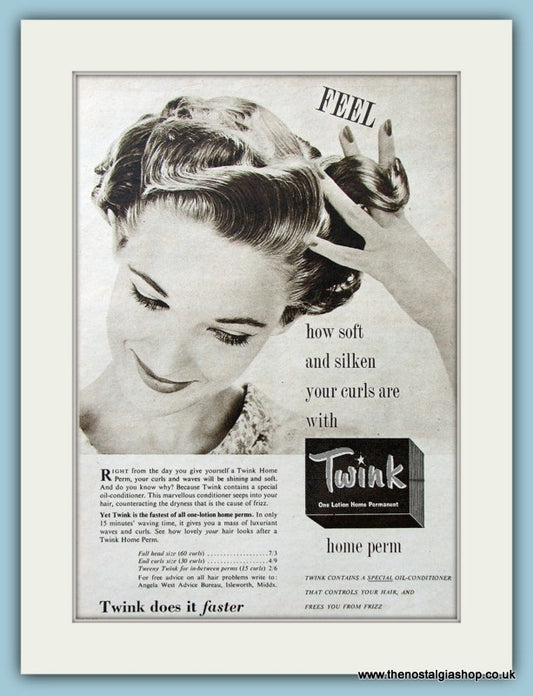 Twink Home Perm Original Advert 1955 (ref AD4327)