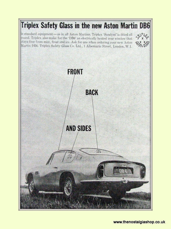 Aston Martin DB6 Original Advert 1965 (ref AD6694)
