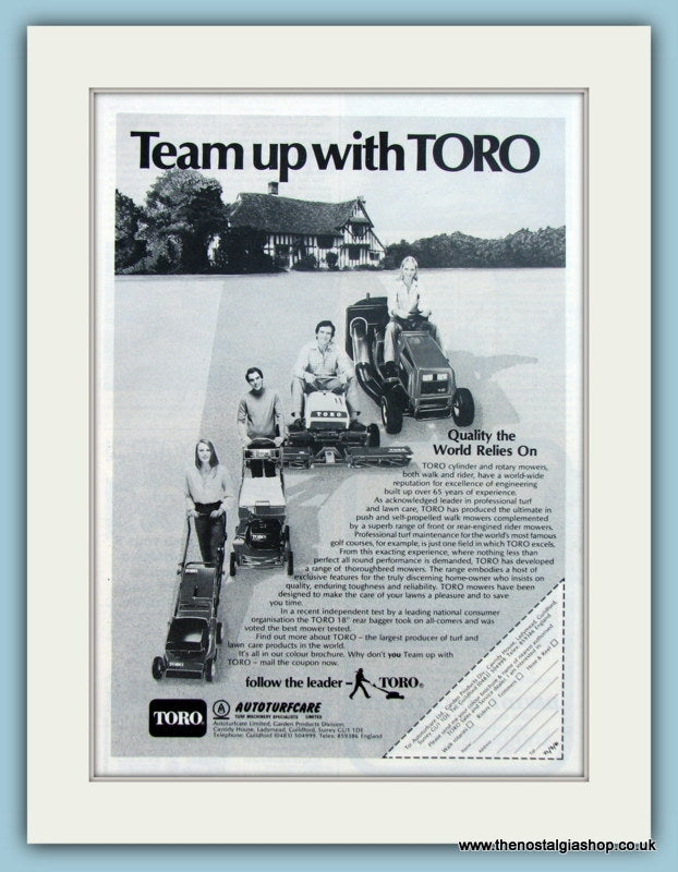Toro Lawnmowers. Original Advert 1981 (ref AD4611)