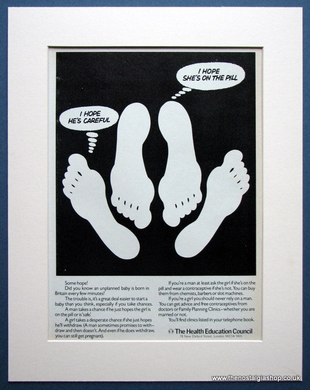 The Health Education Council-Contraceptives 1979 Original Advert (ref AD955)