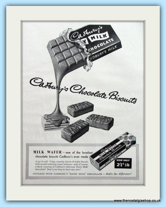Cadbury's Milk Wafer Original Advert 1955 (ref AD4840)