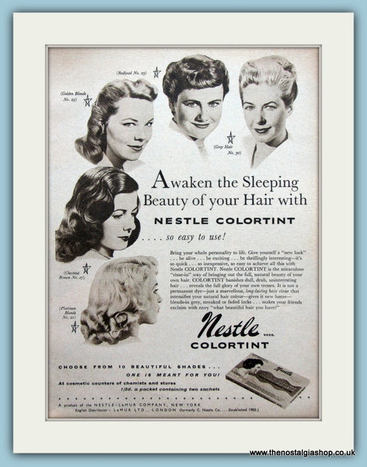 Nestle Colortint Original Advert 1955 (ref AD3624)