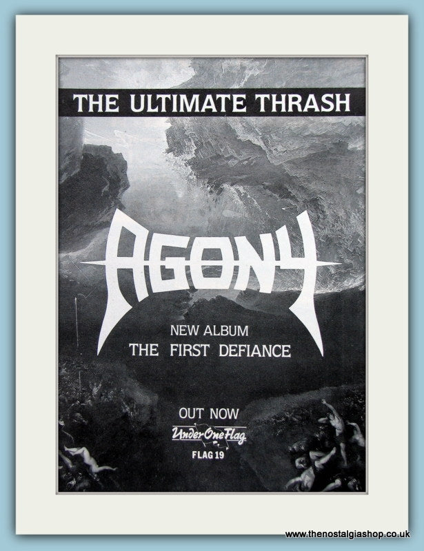 Agony The First Defiance 1988 Original Advert (ref AD3076)