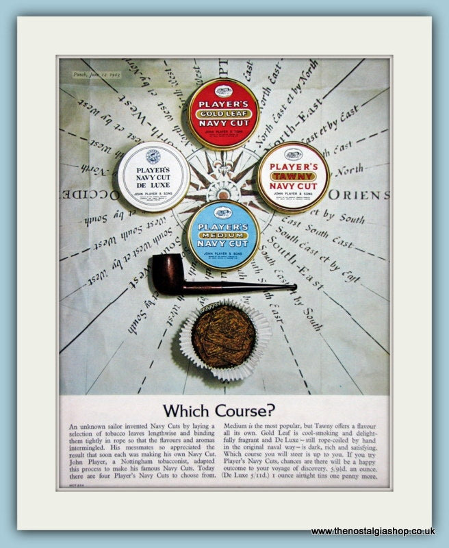 Player's Navy Cut Tobacco Set Of 2 Original Adverts 1963 (ref AD6144)