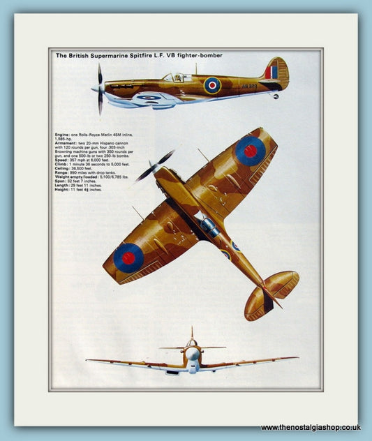 British Supermarine Spitfire L.F. VB Fighter-Bomber Print (ref PR520)