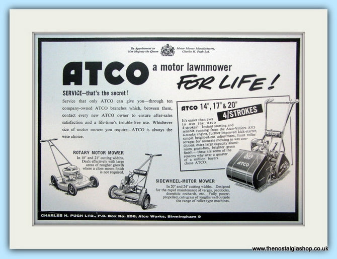 Atco Lawnmowers. Original Advert 1960 (ref AD4635)