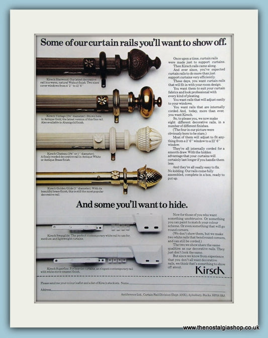 Kirsch Curtain Rails Original Advert 1976 (ref AD2394)