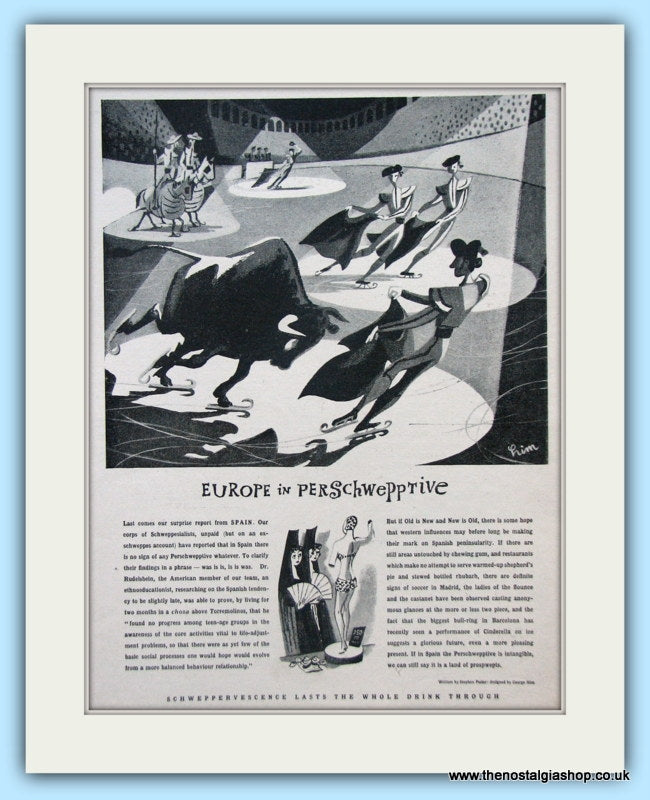 Schweppes. Original Advert 1956. (ref AD4954)