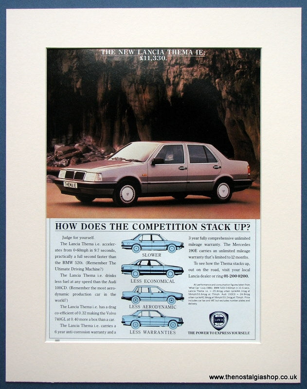 Lancia Thema IE1986 Original Advert (ref AD1681)