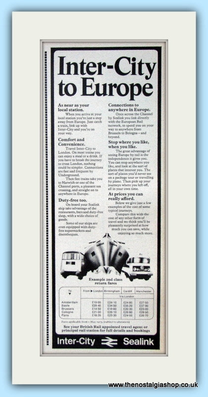 Inter-City Sealink Original Advert 1973 (ref AD6537)