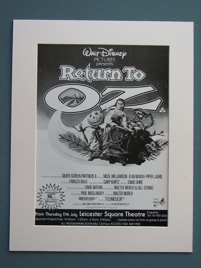 Return To Oz 1985 Original advert (ref AD658)