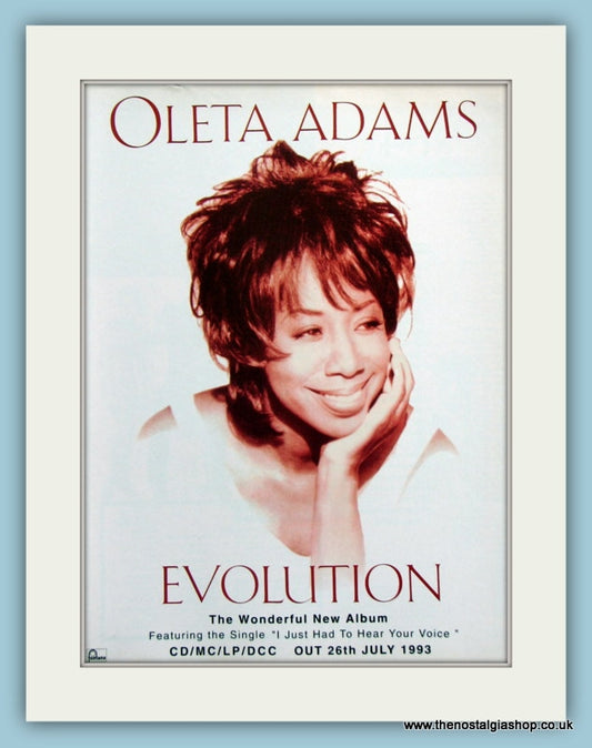 Oleta Adams Evolution 1993 Original Advert (ref AD2885)