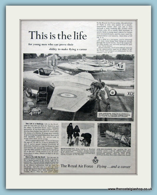 The Royal Air Force Flying And A Career Original Advert 1956 (ref AD6280)
