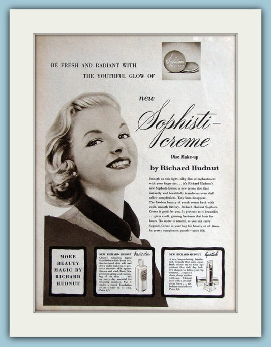 Richard Hudnut Sophisti-Creme Make-Up Original Advert 1954 (ref AD3733)