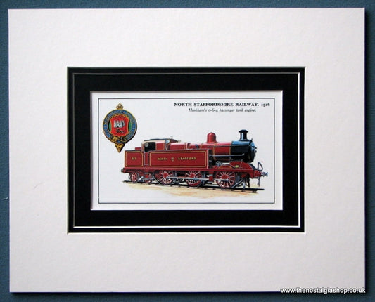North Staffordshire Rly. Hookham's 0-6-4 Engine Mounted Print (ref SP20)