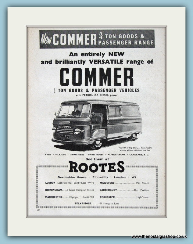 Commer 3/4 Ton Goods & Passenger Vehicles Original Advert 1960 (ref AD2983)