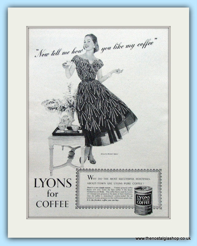 Lyons Coffee Original Advert 1955 (ref AD4717)