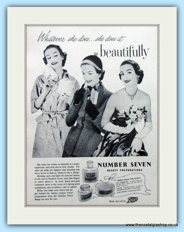 Number Seven by Boots. Original Advert 1953 (ref AD4732)
