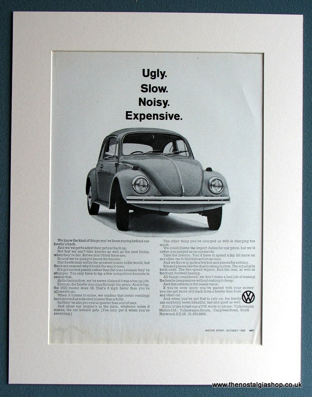 Volkswagen Beetle 1500 1968 Original Advert (ref AD1745)