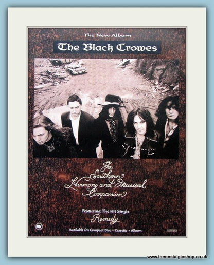 Black Crowes Remedy & The Southern Harmony And Musical Companion Set Of 2 Original Music Adverts 1992 (ref AD3504)