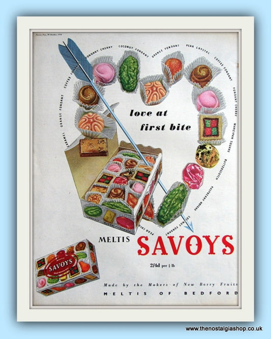 Meltis Savoys. Original Advert 1954 (ref AD8025)