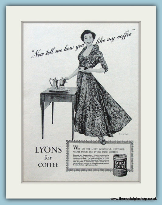 Lyons Coffee Original Advert 1955 (ref AD4295)