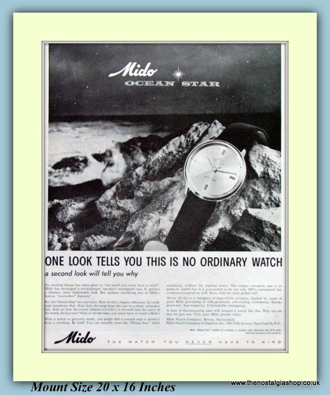 Mido Ocean Star Watch Original Advert 1959 (ref AD9391)