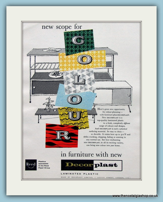 Decorplast Furniture with Laminated Plastic. Original Advert 1960 (ref AD2474)
