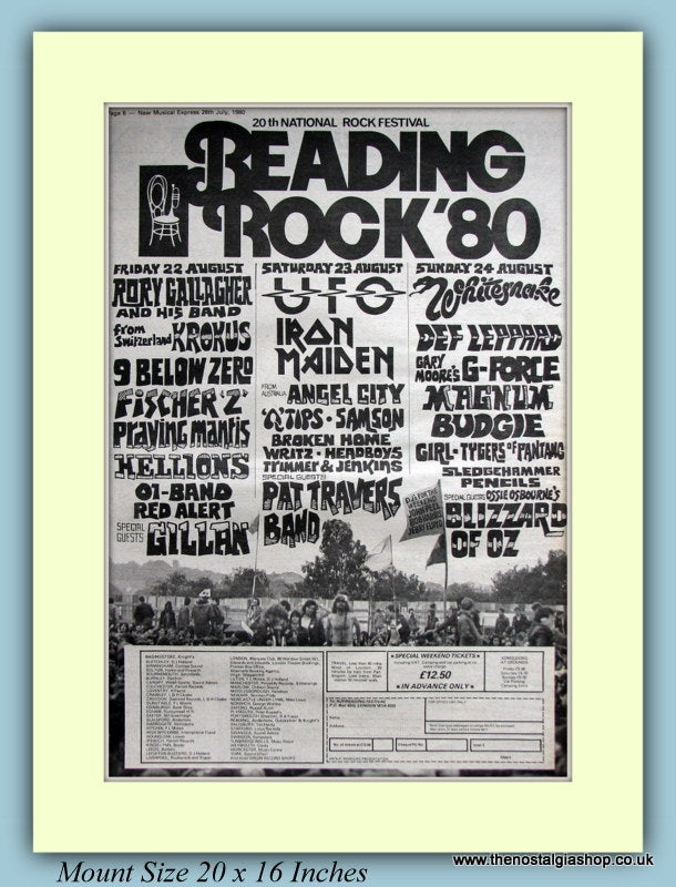 Reading Rock Festival 1980 Original Advert (ref AD9123)
