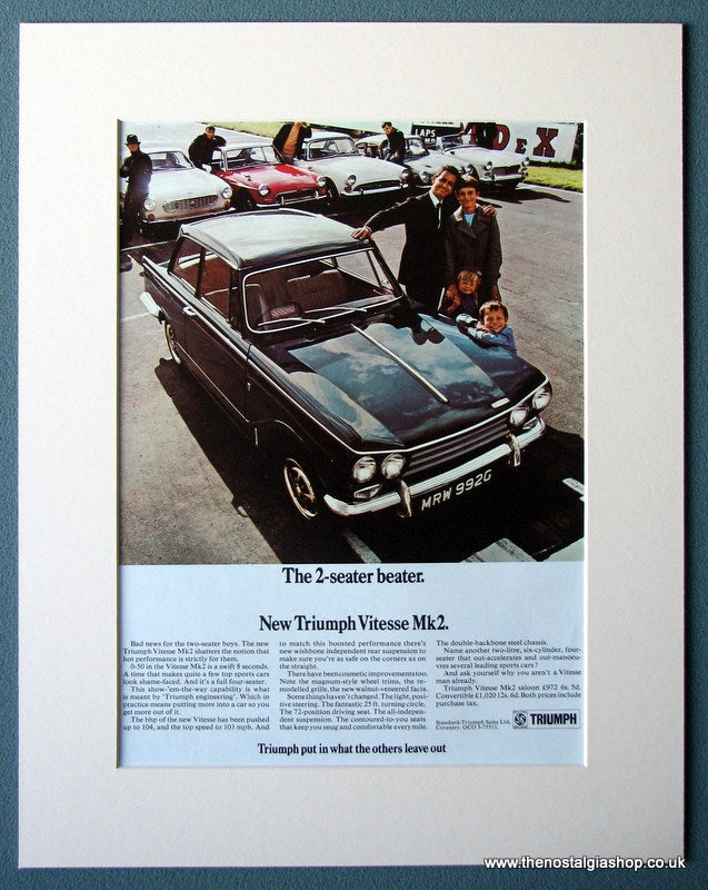 Triumph Vitesse Mk2 1969 Original Advert (ref AD1245)