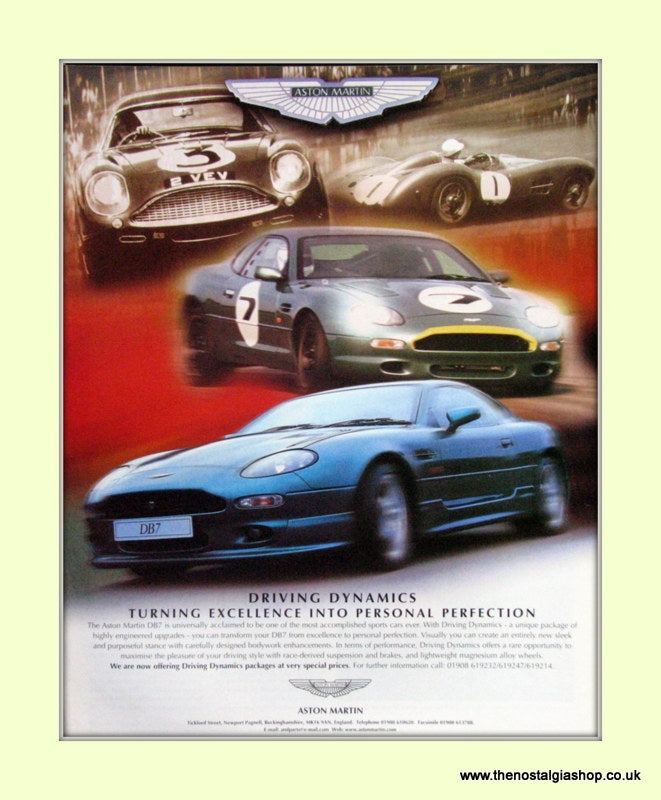 Aston Martin DB 7 Original Advert 1999 (ref AD6741)
