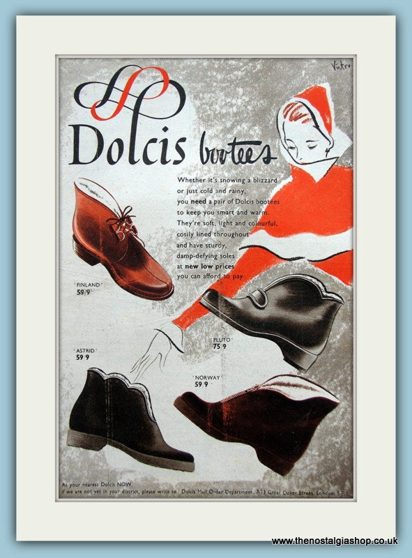 Dolcis Bootees Original Advert 1952 (ref AD3553)