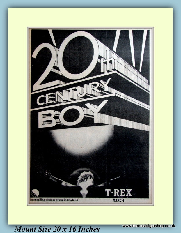 T-Rex 20th Century Boy Original Advert 1973 (ref AD9405)