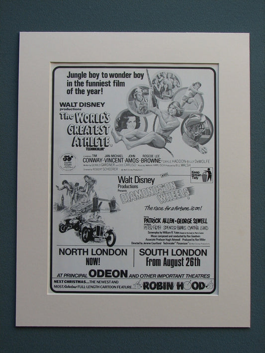 The World's Greatest Athlete & Diamonds on Wheels 1973 Original advert (ref AD613)