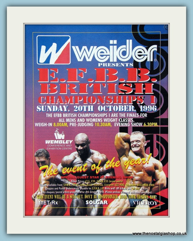 E.F.B.B British Championships I Original Advert 1996 (ref AD3927)