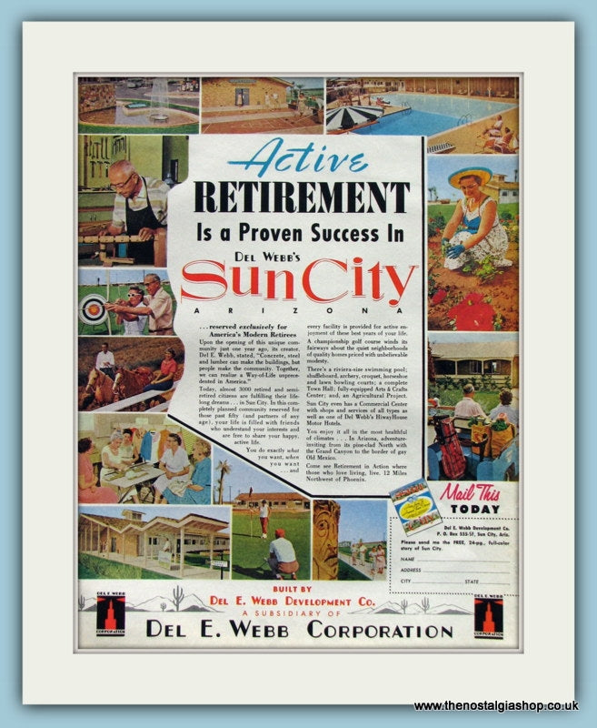 Sun City Retirement Original Advert 1961 (ref AD8277)