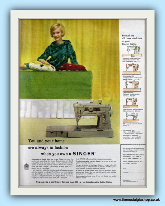 Singer Sewing Machine Original Advert 1961 (ref AD8069)