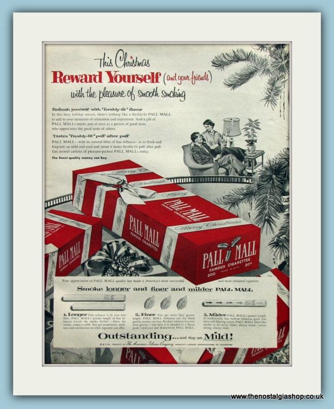 Pall Mall Cigarettes. Original Advert 1955 (ref AD100212)