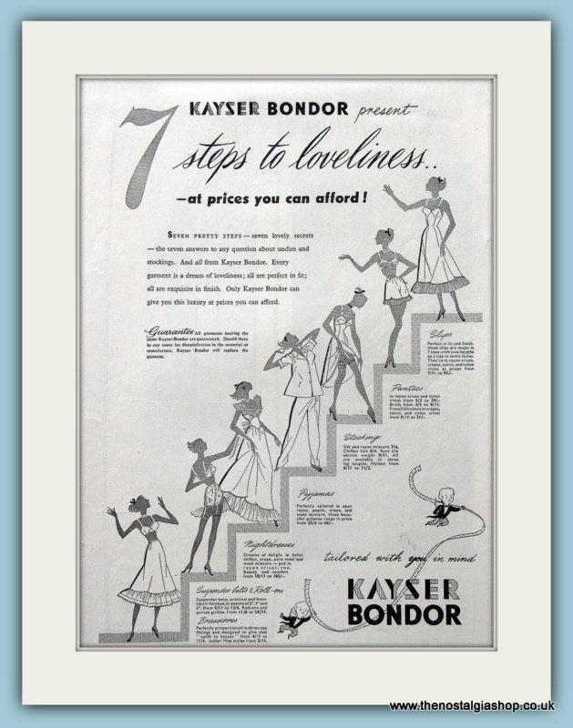 Kayser Bondor Underwear. Original Advert 1953 (ref AD4415)