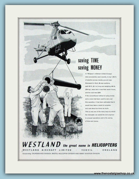Widgeon Westland Helicopters 1961 Original Advert (ref AD4265)