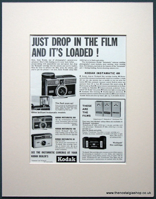 Kodak Instamatic 400 Original double advert 1963 (ref AD1032)