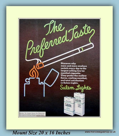 Salem Lights Cigarettes Set Of 2 Original Adverts 1978 & 1977 (ref AD9444)