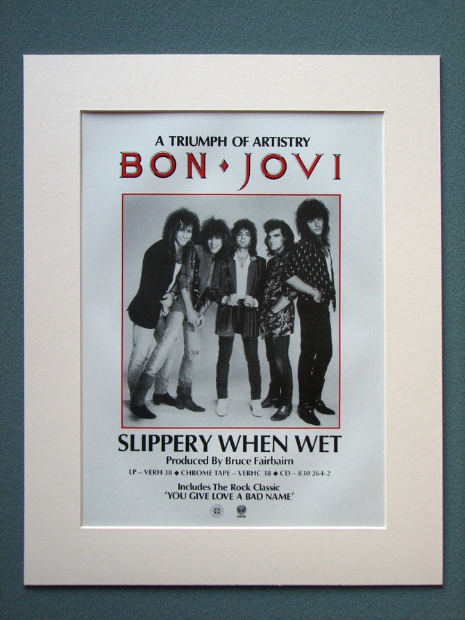 Bon Jovi Slippery When Wet. Original Advert 1986 (ref AD884)