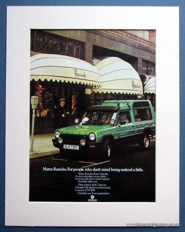 Matra Rancho From Chrysler 1979 Original Advert (ref AD1487)