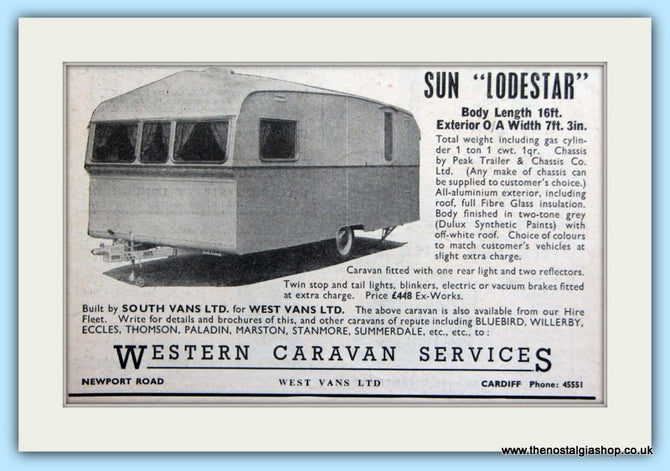 Sun Lodestar Original Advert 1955 (ref AD6000)