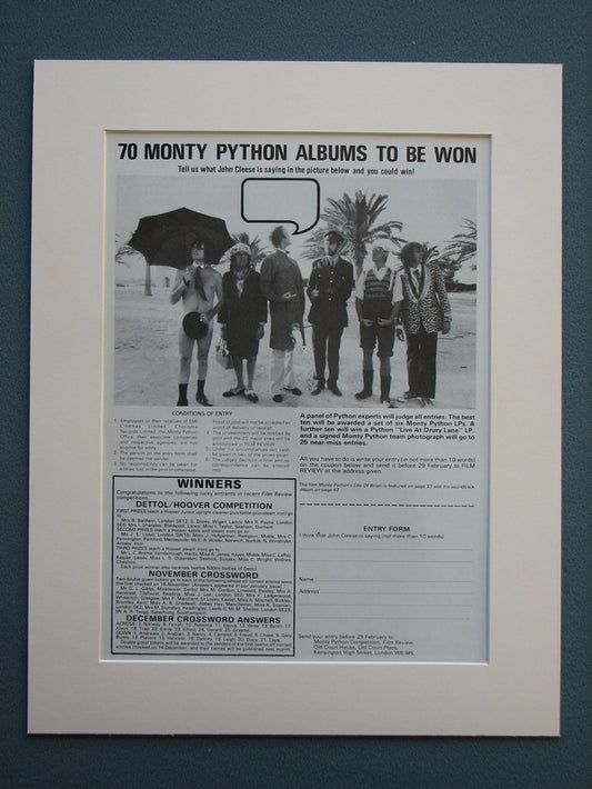 Monty Python Set of 3 original adverts 1980 (ref AD710)